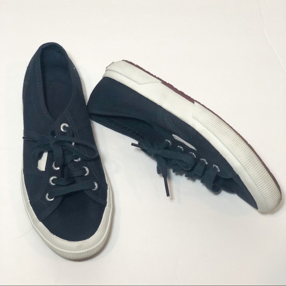 Sandro Superga Blue Canvas Sneaker Shoes - Picture 1 of 10